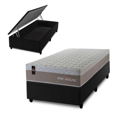 Imagem de Cama Box Baú Sheffield 96x203 com Molas Ensacadas King House