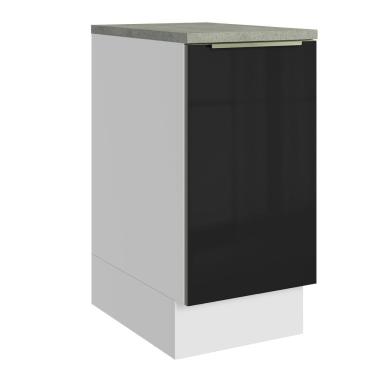 Imagem de Balcão De Cozinha 40 Cm 1 Porta Branco/preto Lux Madesa Branco/preto