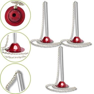 Imagem de Kit 3 Caneta Fixa Com Corrente Suporte Chapeu Prender Balcão - Kaz