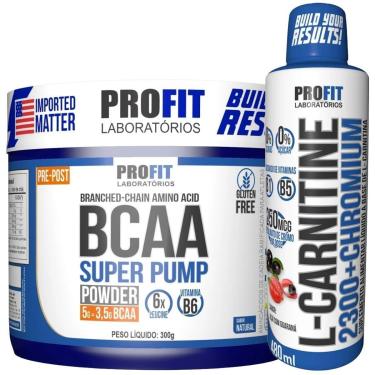 Imagem de COMBO BCAA 300G SUPER PUMP NATURAL l L CARNITINE TERMOGÊNICO LÍQUIDO AÇAÍ COM GUARANÁ l PROFIT-Unissex
