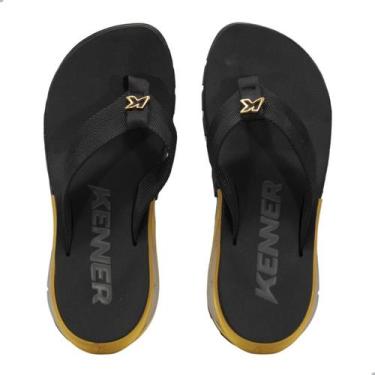 Imagem de Chinelo Masculino Kenner Djh-02 Orak Preto e Bronze, Pb, Preto, Bronze
