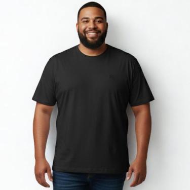 Imagem de Camiseta Básica TXC Plus Size Preta Masculina, Preto, G1