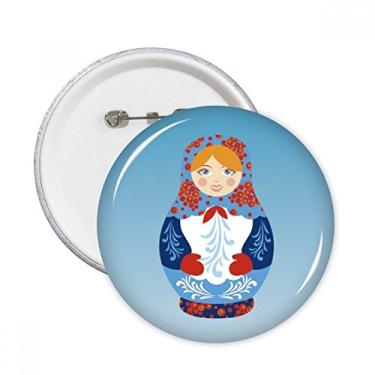 Imagem de Símbolo Rússia Bonecas Padrão Russas Pinos Redondo Emblema Decoração Roupas 5 peças Presente