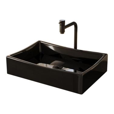 Imagem de Kit Cuba Dalla Preta Com Torneira Inox E Valvula Click Black