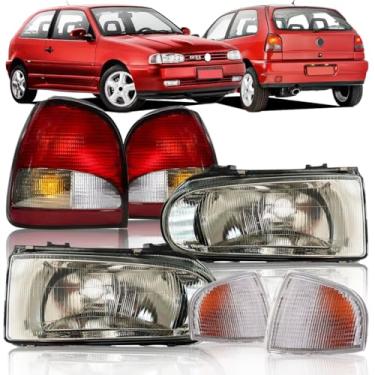 Imagem de Farol Gol Bola 1995 à 1999 G2 + Piscas Cristal + Lanternas Tricolor