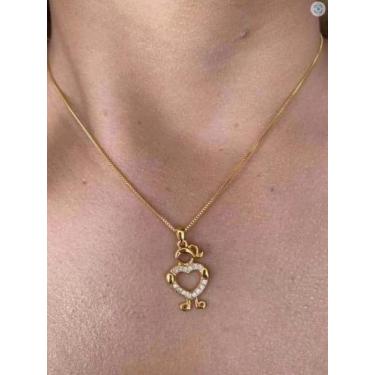 Imagem de Cordão Feminino Pamela + Pingente Banhado A Ouro 18k Luxo - ToJoia18k