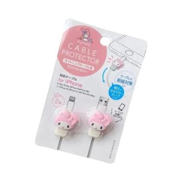 Imagem de Kawaii Sanrio My Melody Cinnamoroll Hello Kitty Protetor De Cabo USB P