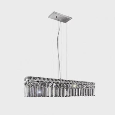 Imagem de Pendente Cristal Retangular 60x11xh11,5cm 4 Luzes G9 Paris Gppr601104pdv2 Bronzearte