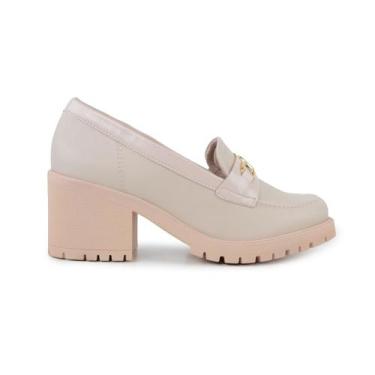 Imagem de Mocassim Bege Salto Médio - Comfortflex, 37