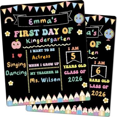 Imagem de AmazingSpark Quadro de placas do primeiro e último dia de escola, material de volta às aulas, 25,4 x 30,5 cm, para pré-escola, jardim de infância, quadro de giz, fofo, retrô, divertido, reutilizável
