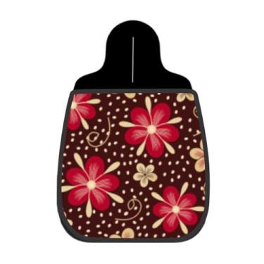 Imagem de Lixeira De Carro Organizador Lixinhocar Flor Vermelha Pontilhado Marrom