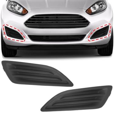 Imagem de BXZ Capa de farol de neblina com inserção de para-choque dianteiro par preto compatível com Ford Fiesta 2014-2019