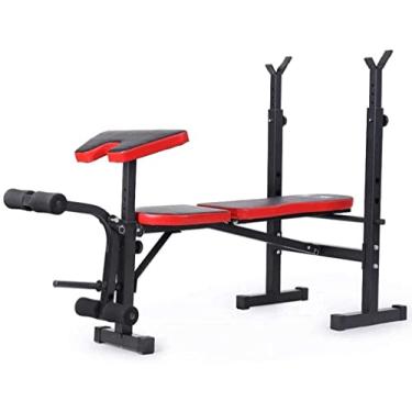 Imagem de Banco de peso ajustável para treinamento doméstico academia levantamento de peso rack de agachamento supino masculino fitness barra rack multifuncional suporte ajustável casa interior academia