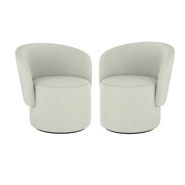 Imagem de Kit 2 Cadeiras Poltronas Orgânica Blouclê Bege Balaqui Decor Cor: Boucle Bege