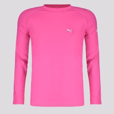 Imagem de Camiseta Manga Longa Puma UV50+ Infantil Rosa e Branca, 6 ANOS