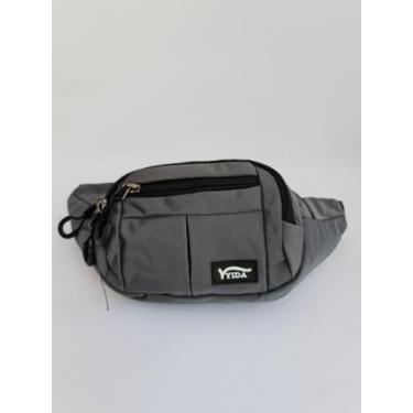Imagem de Pochete masculina bolsa cintura motoqueiro multiuso - Yida, Cinza, M