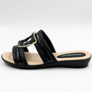 Imagem de Tamanco Piccadilly Anabela Casual Feminino, 38, Preto