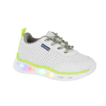 Imagem de Tênis Molekinho Infantil Com Led - Branco/Verde, Branco, 26