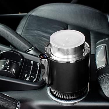 Imagem de Hlily 2-em-1 Smart Car Copo Quente e Frio Carro Escritório Aquecimento Copo Resfriador Aquecedor Refrigerador Copo Inteligente Refrigerante Bebidas Bebidas Latas Tumbler Mug Holder