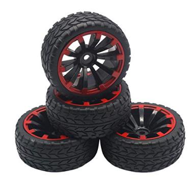 Imagem de Conjunto de 4 peças ShareGoo de rodas sextavadas de 12 mm e pneus de borracha para carros de passeio em estrada HSP Redcat HPI Tamiya 1/10 RC