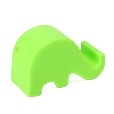 Imagem de Suporte de telefone de mesa de animal, suporte de telefone de elefante de plástico para smartphone, suporte de telefone celular de elefante fofo para mesa, casa, escritório, presente de aniversário (verde)