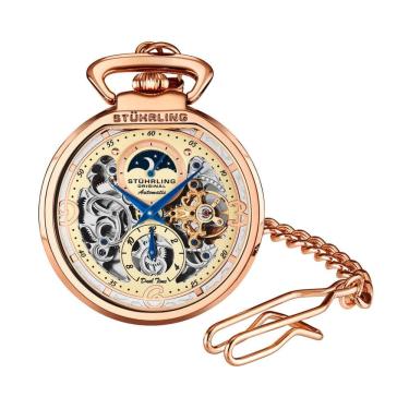 Imagem de Relógio de Bolso Masculino Stuhrling Modena 991 Automático 48mm, Ouro Rosa
