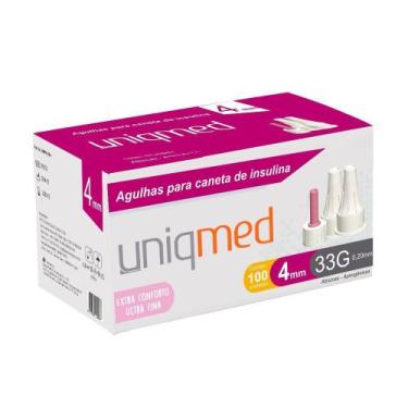 Imagem de Agulha Curta/Extra Fina Uniqmed Para Caneta de Insulina 33G 4mm Caixa 