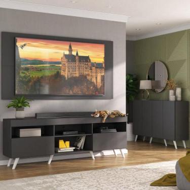 Imagem de Conjunto Sala de Estar Rack + Painel TV 65" e Aparador Retrô Sofia Mul