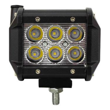 Imagem de Kit 1 Farol Milha Auxiliar 6 Led Agrícola Off Road 18w 6500k - Briwax