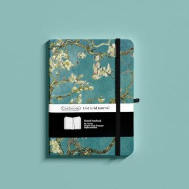 Imagem de B6 Blosoming Almond 160gsm Bullet Dotted Journal Vincent Van Gogh Inner Pocket Elastic Band Hard Cover Dot Grid Notebook (B6 Dotted)