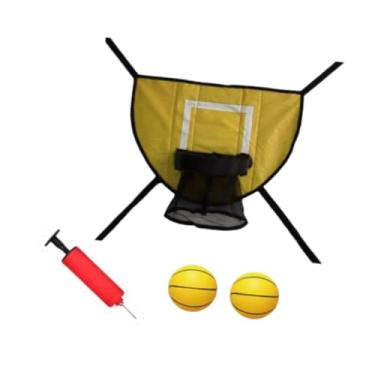 Imagem de Dynwave Mini trampolim, cesta de basquete, suporte de basquete, treinamento ao ar livre para crianças e adultos, acessórios leves para trampolim, Amarelo