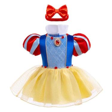 Imagem de Dressy Daisy Fantasia infantil de princesa, fantasia de aniversário, fantasia de Halloween, vestido com faixa de cabeça, tamanho 9 a 12 meses