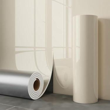 Imagem de Papel de parede imitação de azulejo/efeito de mármore renovação de parede autoadesivo espesso adesivo de parede impermeável e à prova de óleo para cozinhas, banheiros e lavatórios, branco 40 x 1000 cm