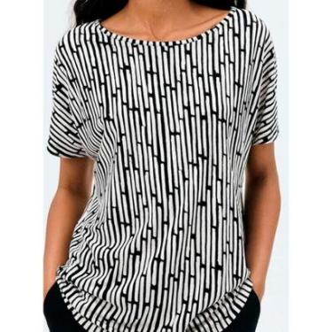 Imagem de Blusa Manga Curta Hering 4DJT Feminina Estampada Viscose T. P/XXG-Feminino