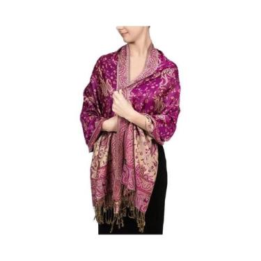Imagem de Xale Feminino De Pashmina Para Outono, Cachecol Quente De Algodão, Len