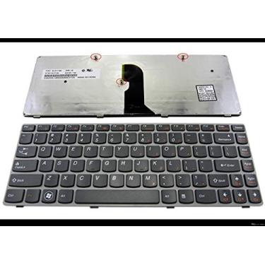 Imagem de Teclado Notebook para Lenovo Z460 Z460A Z465 Z465A Brasileiro BR 25010871 V-116920AK1-BR Com Moldura Cinza Novo