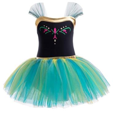 Imagem de MYRISAM Collant de princesa para meninas, balé, dança, tutu, saia, bailarina, aniversário, fantasia, fantasia de Halloween, Anna 048, 2-3 Anos