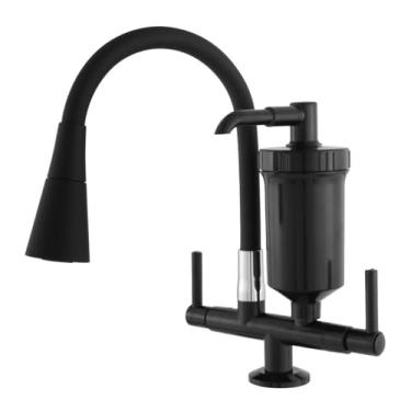 Imagem de Torneira Bancada Cozinha Com Filtro Flexível Gourmet Preta Pia Mesa
