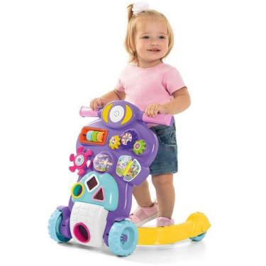 Imagem de Andador Bebê Piloto Menina - 2 em 1 com Som de Motocicleta - Tateti