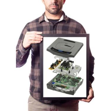 Imagem de Quadro Foto Video Game Sega Saturn Poster Moldurado - Fanarte