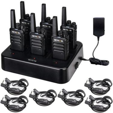 Imagem de Walkie Talkies Retevis RT68 Recarregáveis - Pacote com 6 e Carregadore