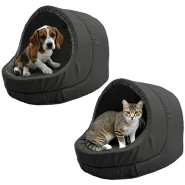 Imagem de Kit 2x Camas Pet Iglu Raça para Grande Cachorro e Gato com Almofada (Preto)