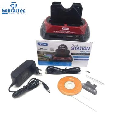 Imagem de Hdd Dock Station USB 2.0 knup KP-HD005 Para HD Sata/Ide 2,5 e 3,5 e Cartões de Memoria