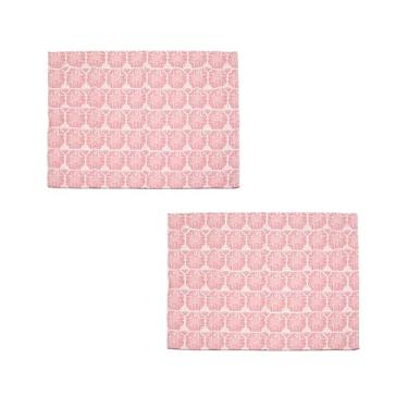 Imagem de Tapete de trabalho Montessori, 70 x 50 cm, conjunto com 2, à prova d'água, opções de padrão (geométrico rosa)