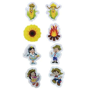 Imagem de Kit 10 Cartelas Adesivas Festa Junina – Mod: Menino/Menina e Arraiá (Modelo Arraiá)