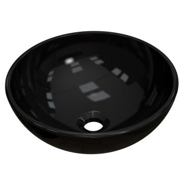 Imagem de Cuba Pia De Apoio Para Banheiro Redonda Bowl 35 C08 Preto