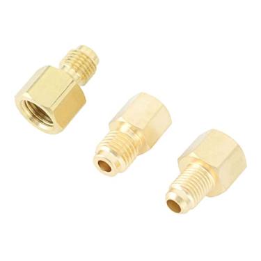 Imagem de KIMISS Adaptador de Ar Condicionado de Bronze 3pcs - Adaptador de Porta Portátil de Carregamento de Vácuo para Manuseio Eficiente de Refrigeração