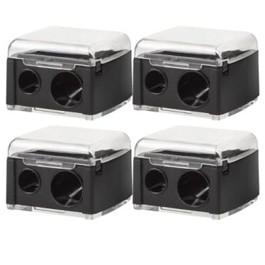 Imagem de Apontador de maquiagem para lápis de olhos e lábios, Apontador de lápis de maquiagem de furo duplo - Apontador cosmético compacto, portátil e fácil de limpar para delineador, (4-piece)