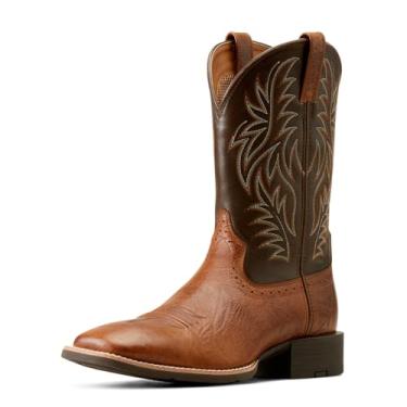 Imagem de Ariat Bota caubói masculina esportiva de bico quadrado largo, Manteiga de amendoim/marrom chaga, 41