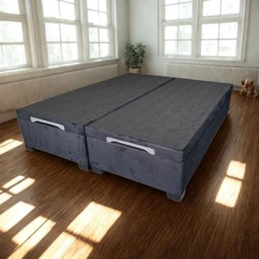 Imagem de Cama Box Baú Casal Suede Luxo - Suíte Imperial - Acabamento Reforçado, Amplo Espaço (188x138x44cm, Suede Preto)